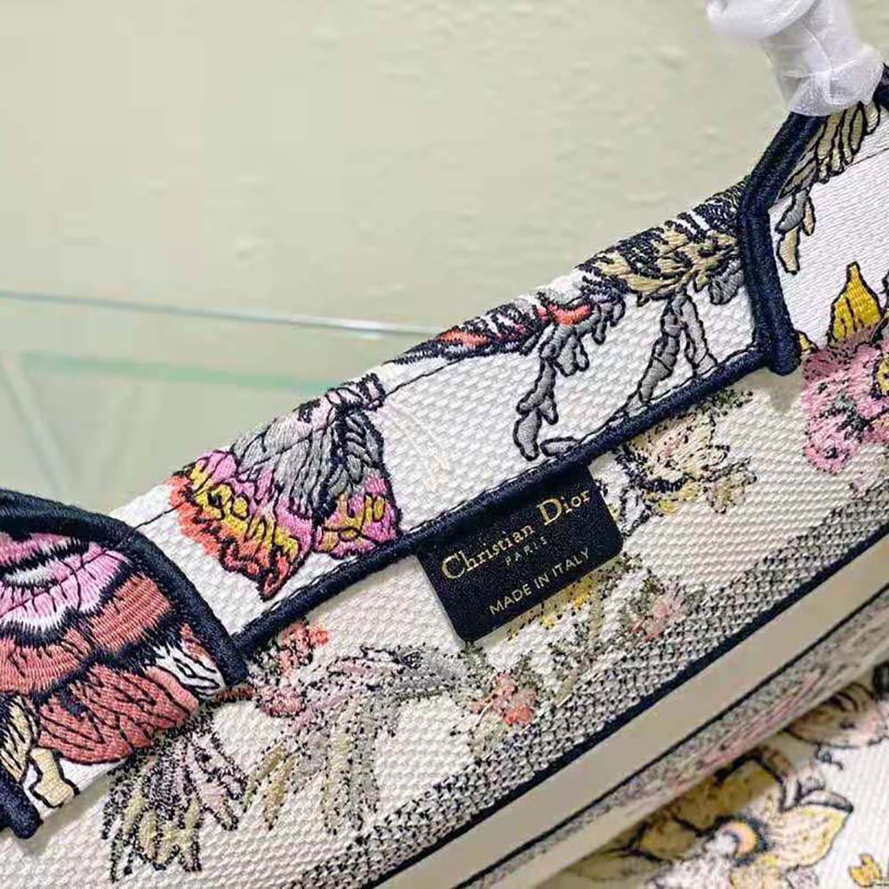 Dior Women Medium Dior Book Tote White Multicolor Dior Jardin Botanique Embroidery - image 7