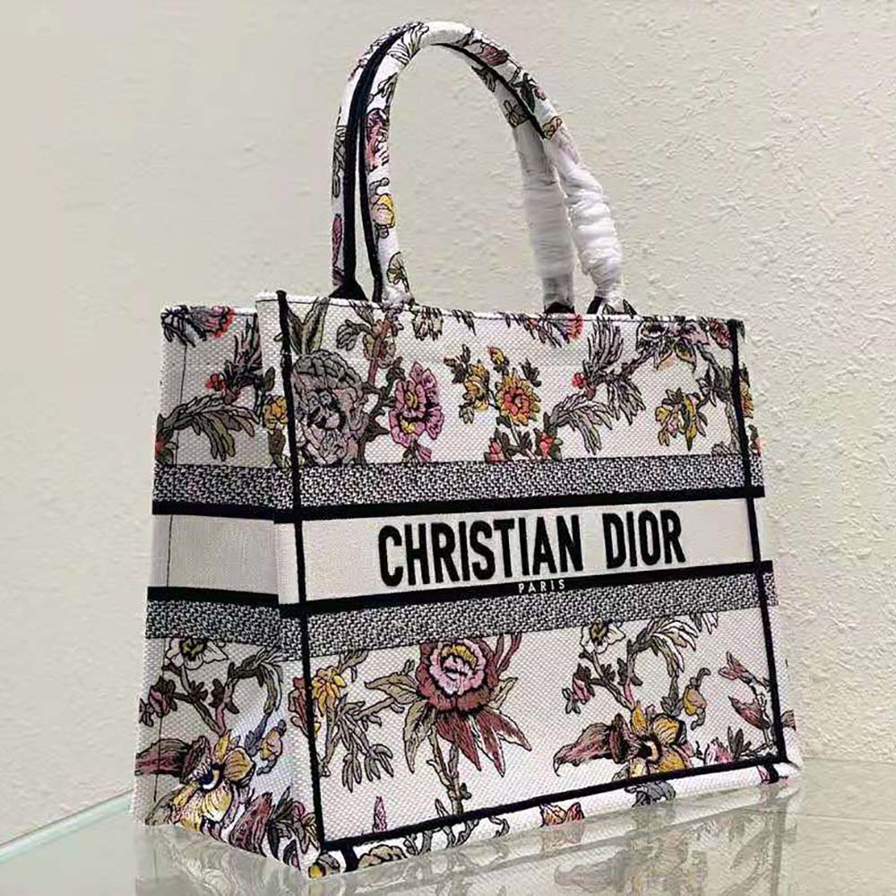 Dior Women Medium Dior Book Tote White Multicolor Dior Jardin Botanique Embroidery - image 4