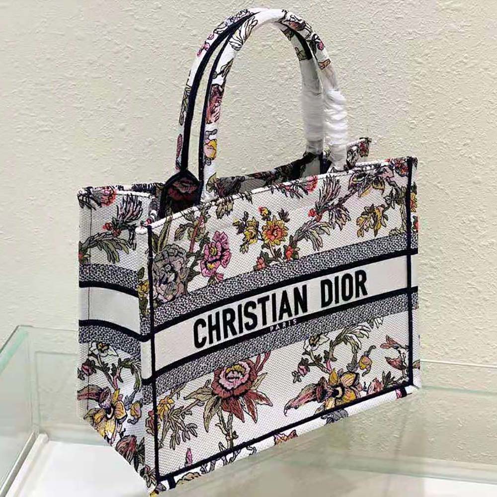 Dior Women Medium Dior Book Tote White Multicolor Dior Jardin Botanique Embroidery - image 5