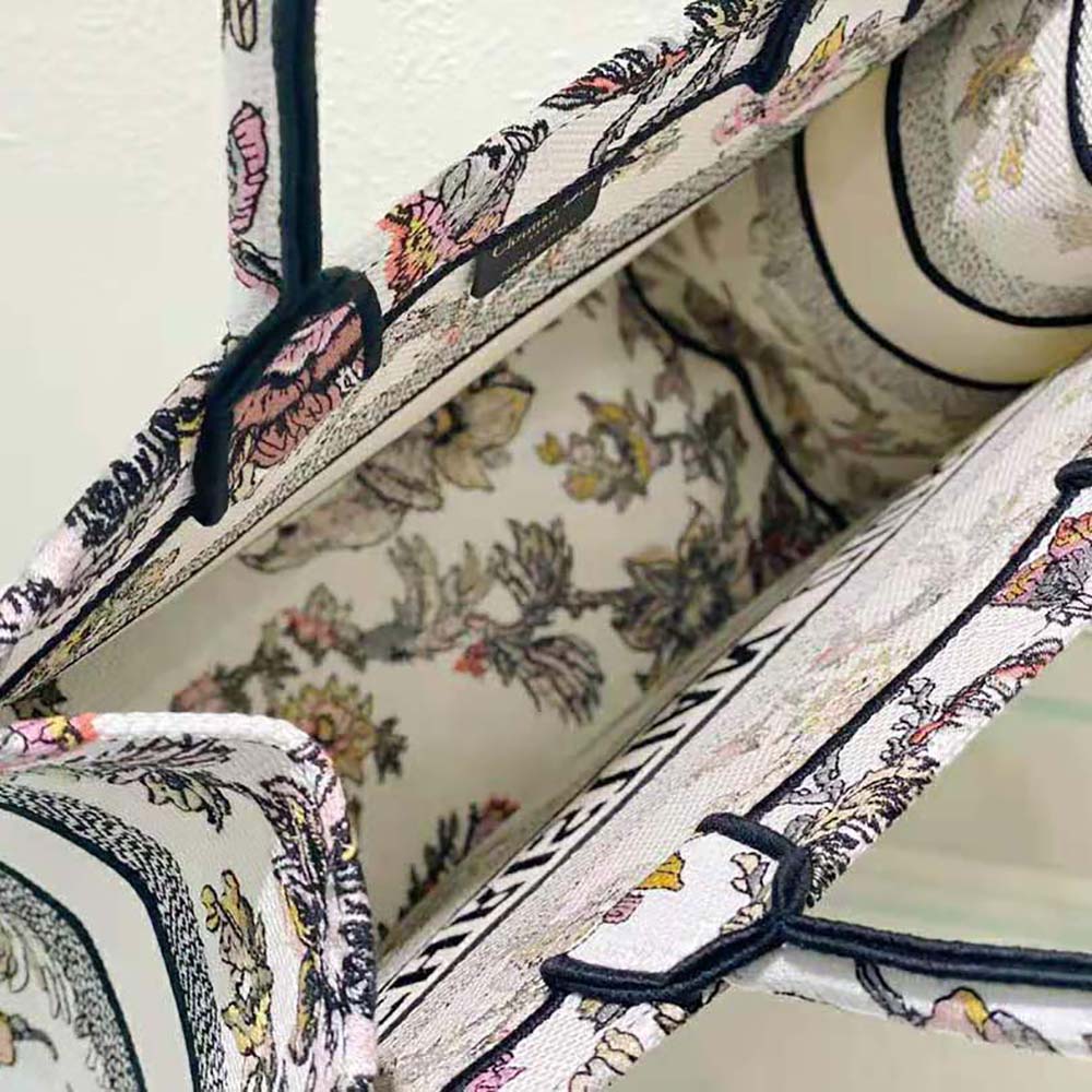 Dior Women Medium Dior Book Tote White Multicolor Dior Jardin Botanique Embroidery - image 8