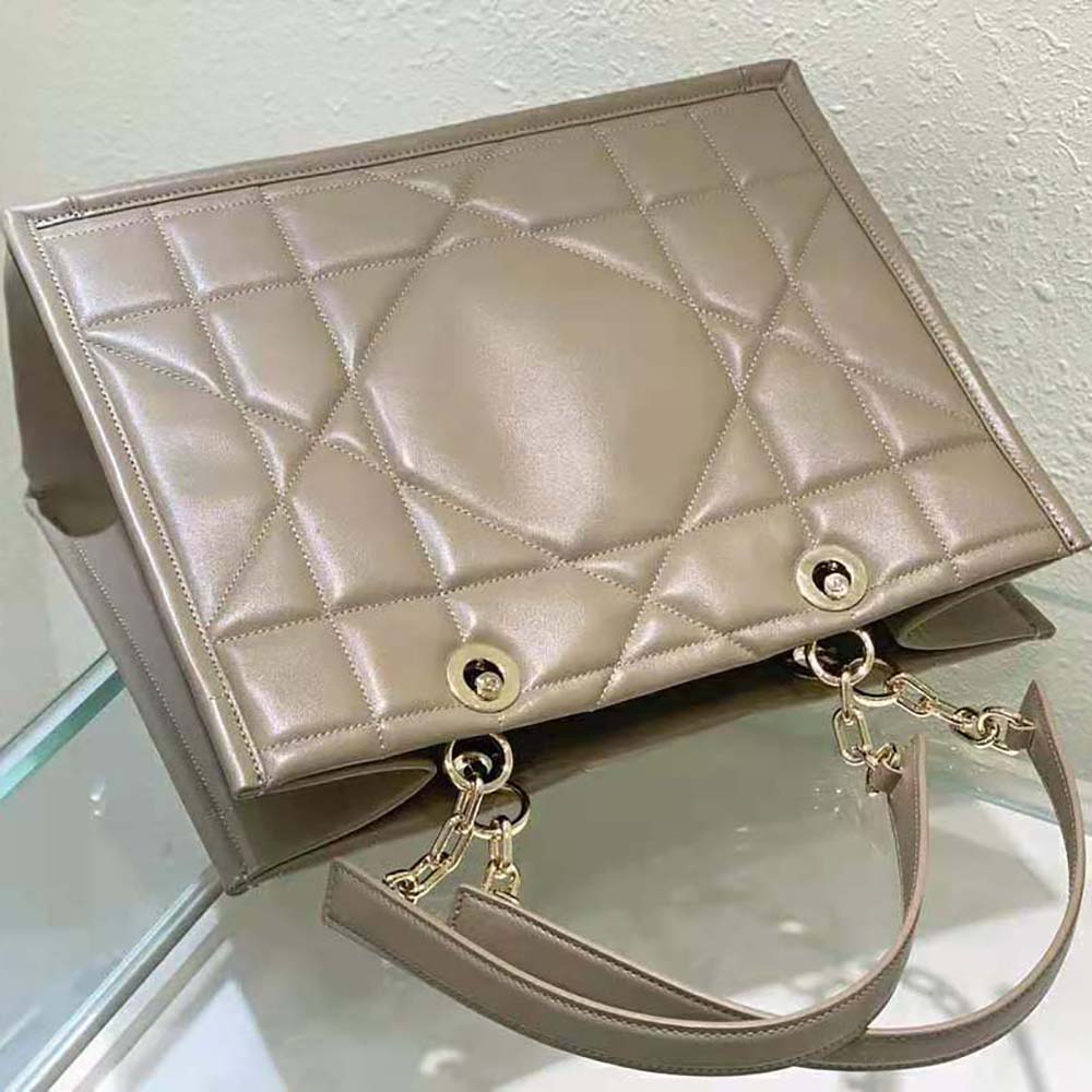 Dior Women Medium Dior Essential Tote Bag Hazelnut Archicannage Calfskin - image 5