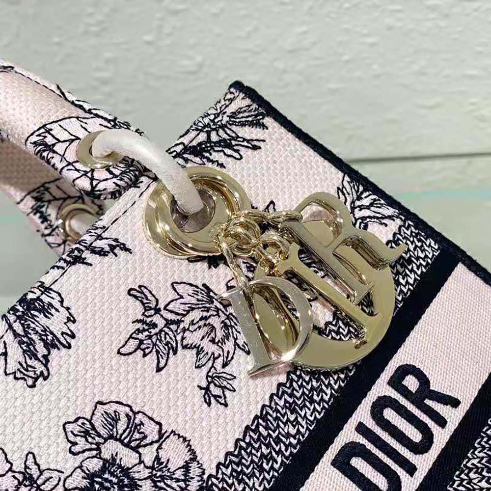 Dior Women Medium Lady D-lite Bag Powder Pink Dior Jardin Botanique Embroidery - image 7