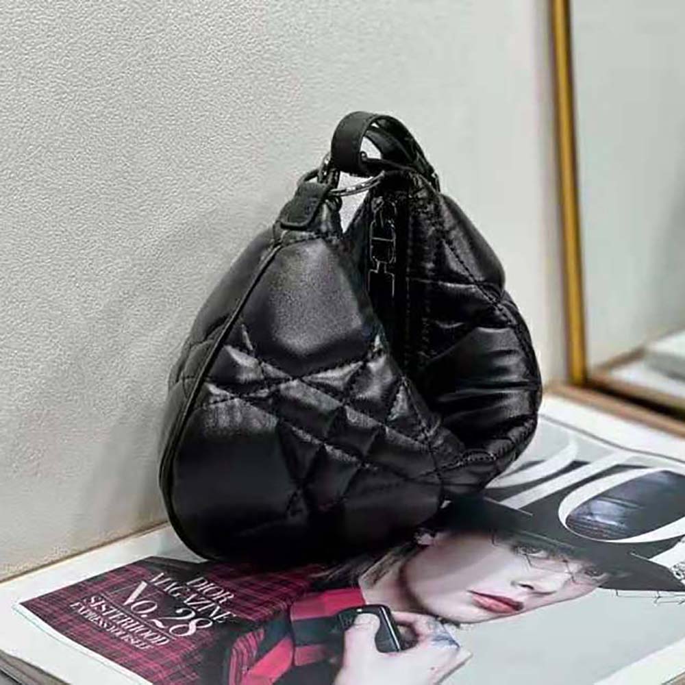 Dior Women Mini Dior Caro Tulip Bag Black Quilted Macrocannage Calfskin - image 5