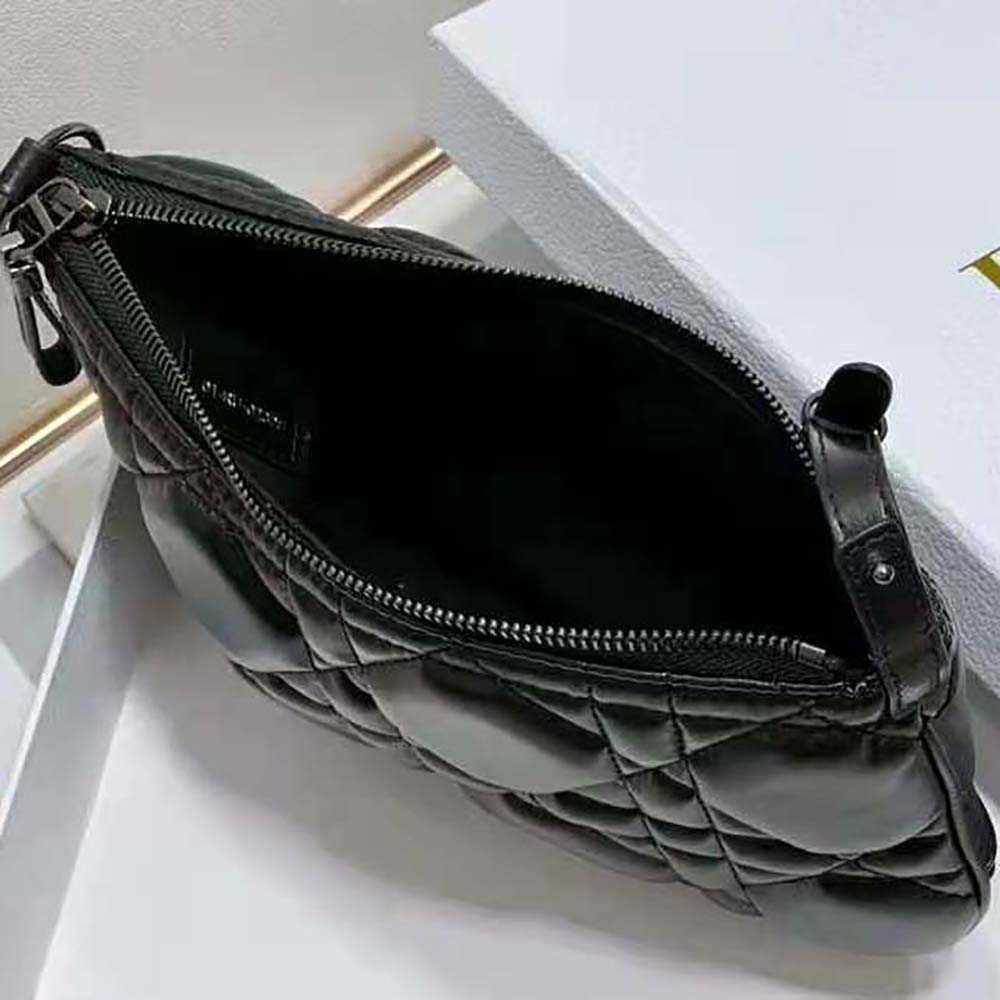 Dior Women Mini Dior Caro Tulip Bag Black Quilted Macrocannage Calfskin - image 9