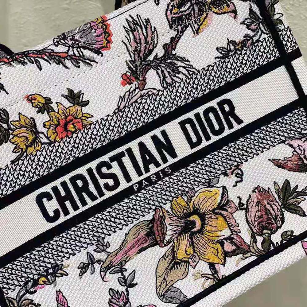 Dior Women Small Dior Book Tote White Multicolor Dior Jardin Botanique Embroidery - image 9
