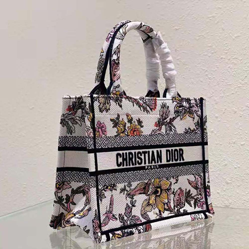 Dior Women Small Dior Book Tote White Multicolor Dior Jardin Botanique Embroidery - image 5