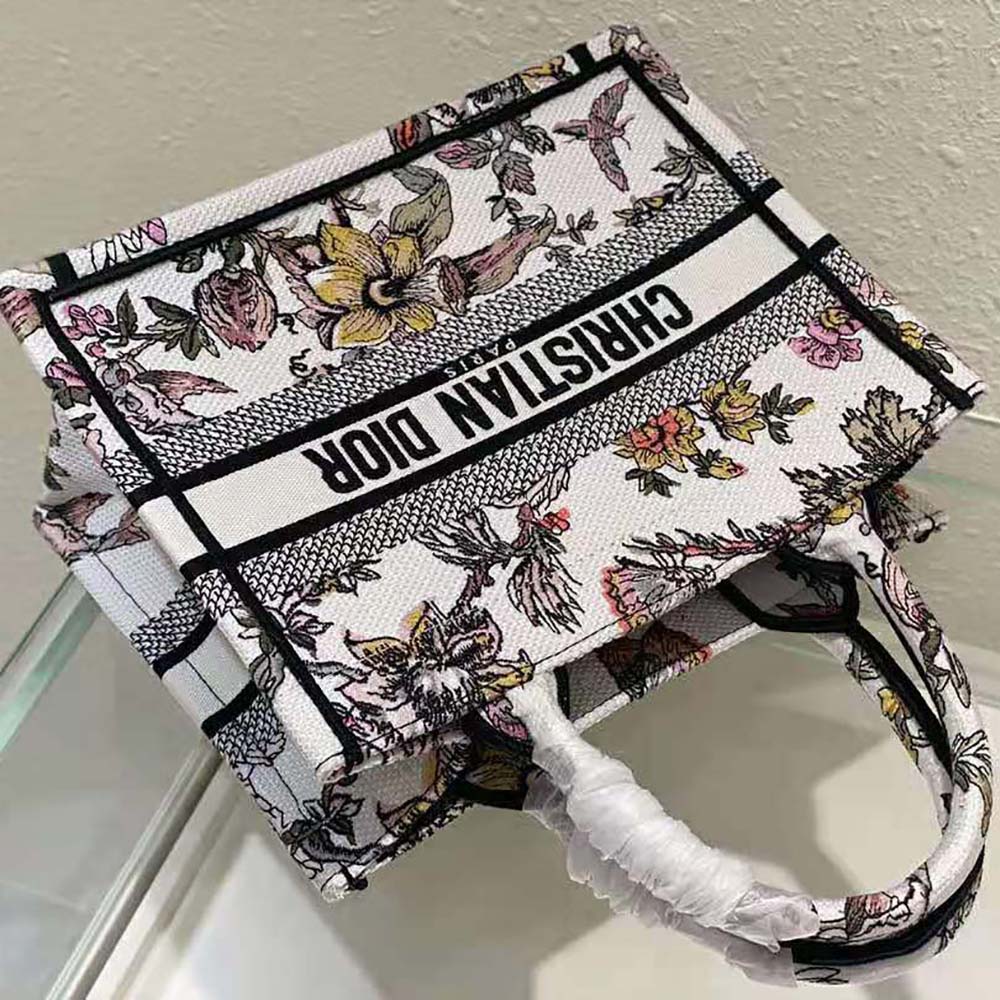 Dior Women Small Dior Book Tote White Multicolor Dior Jardin Botanique Embroidery - image 6