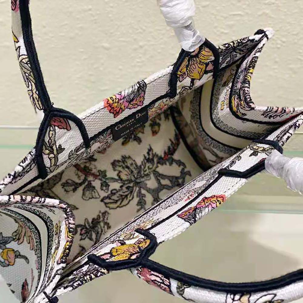 Dior Women Small Dior Book Tote White Multicolor Dior Jardin Botanique Embroidery - image 8