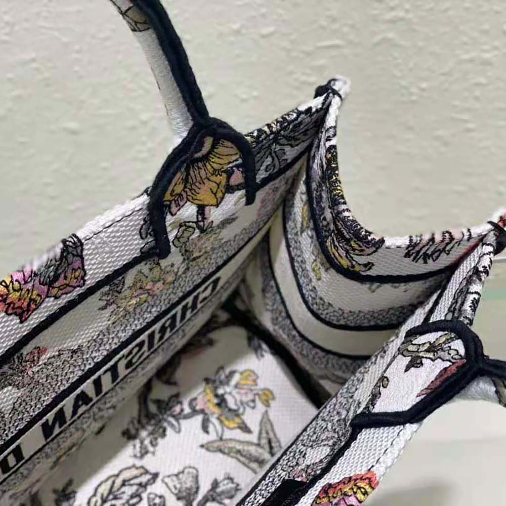 Dior Women Small Dior Book Tote White Multicolor Dior Jardin Botanique Embroidery - image 7