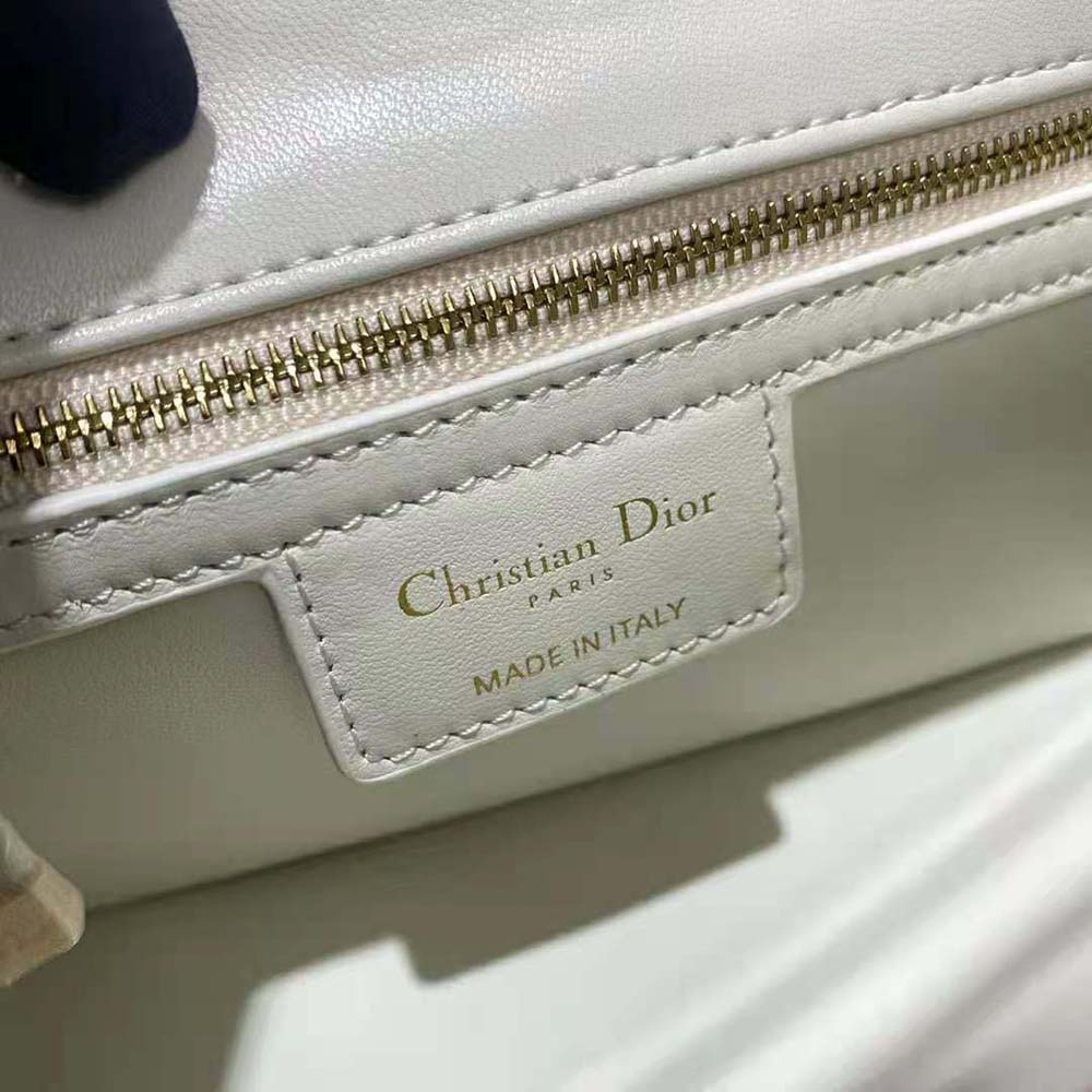 Dior Women Small Dior Caro Bag Latte Lucky Star Cannage Lambskin - image 9
