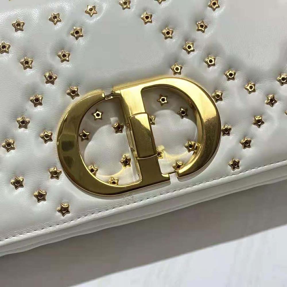 Dior Women Small Dior Caro Bag Latte Lucky Star Cannage Lambskin - image 8