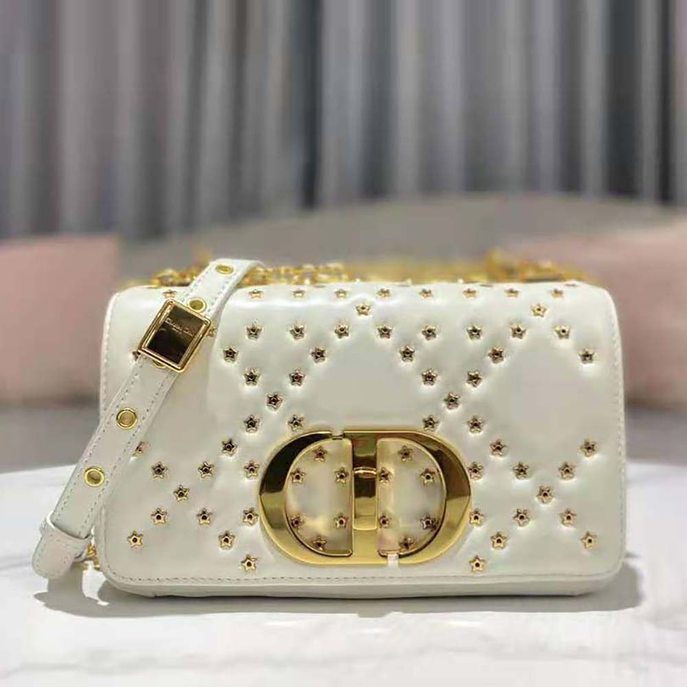 Dior Women Small Dior Caro Bag Latte Lucky Star Cannage Lambskin - image 4