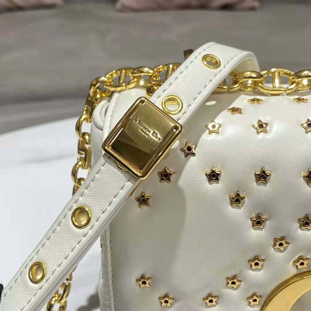 Dior Women Small Dior Caro Bag Latte Lucky Star Cannage Lambskin - image 7
