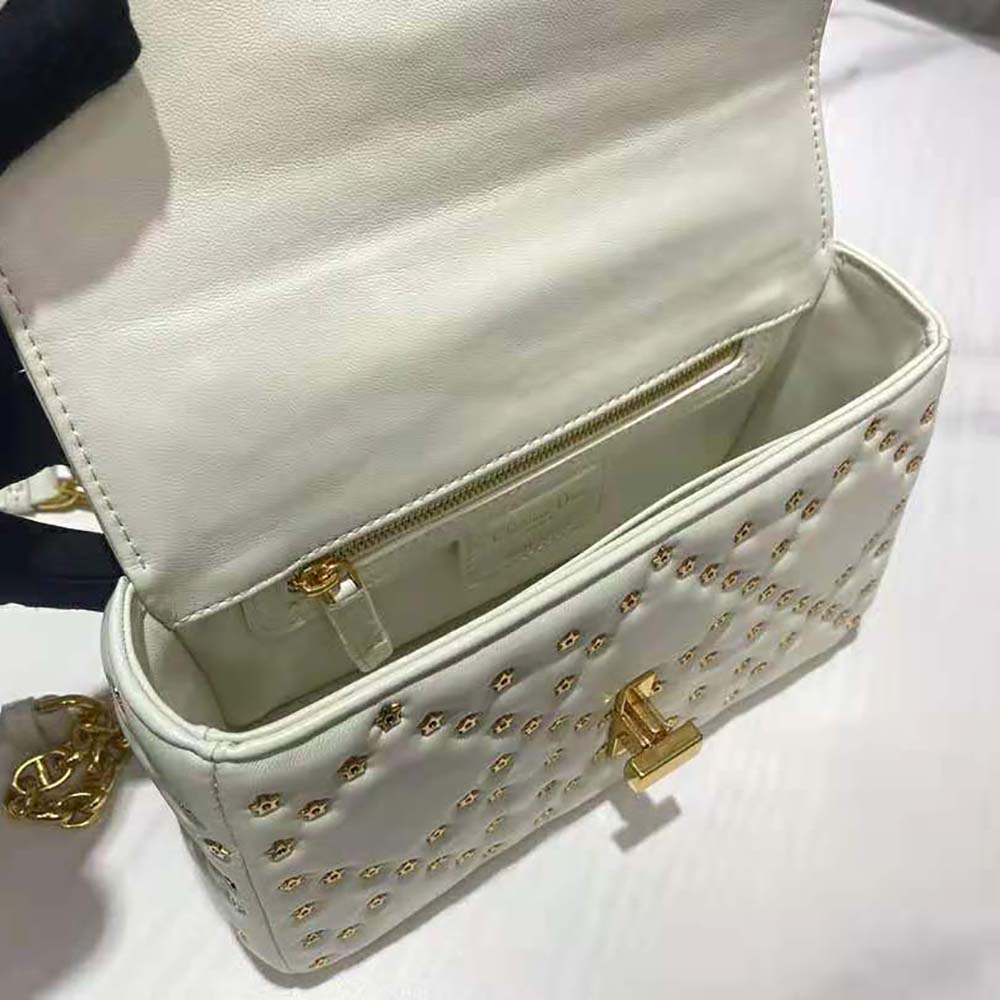 Dior Women Small Dior Caro Bag Latte Lucky Star Cannage Lambskin - image 6