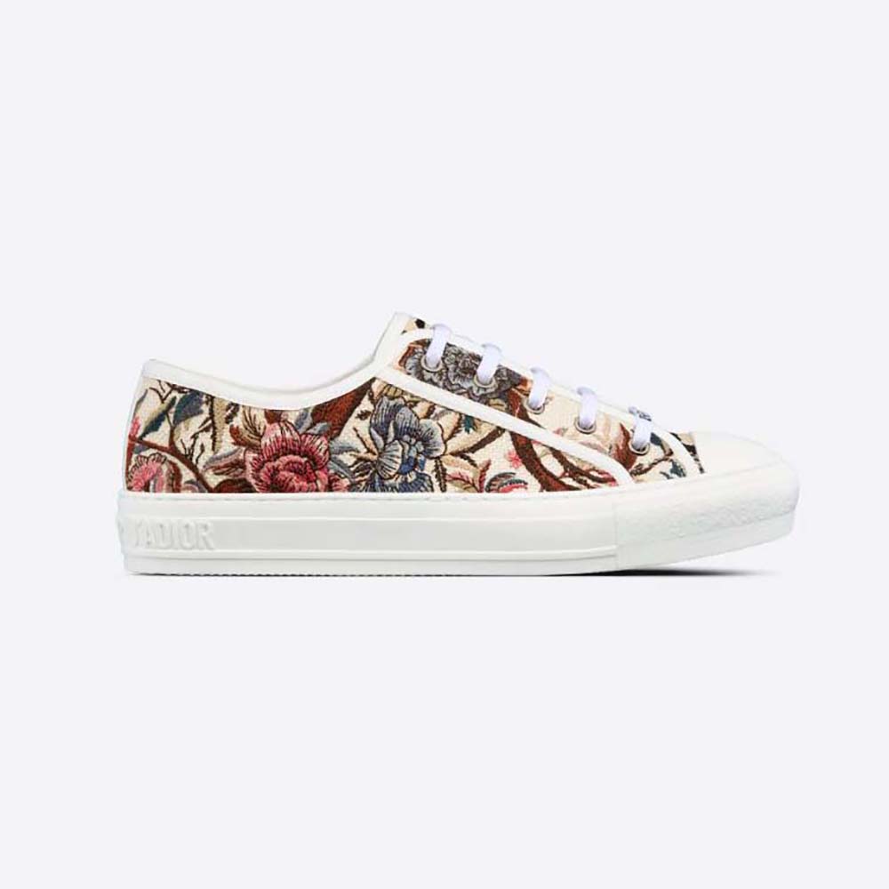 Side view of Dior Women Walk’N’Dior Sneaker with multicolor embroidery