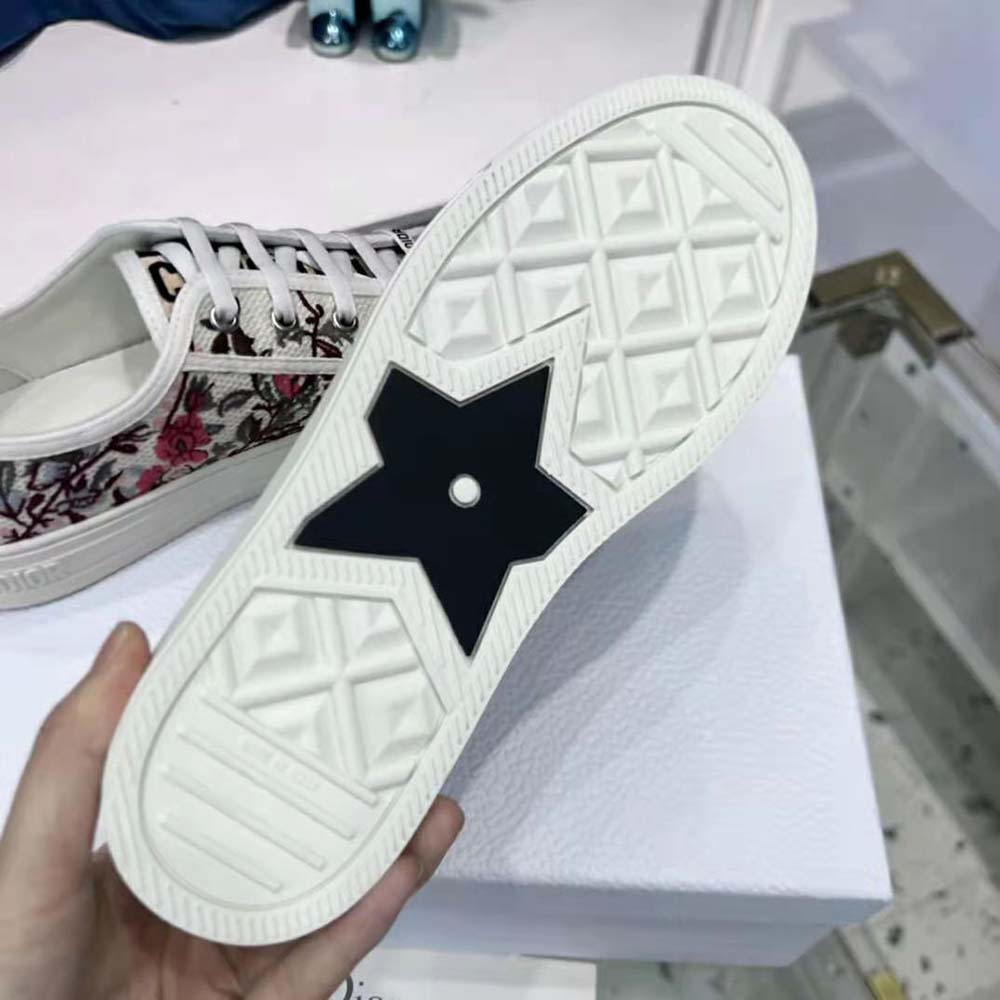 Dior Women Walk’N’Dior Sneaker White Multicolor Dior Jardin d’Hiver Embroidered Cotton - image 10