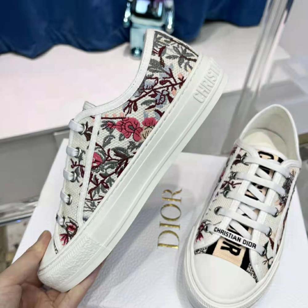 Dior Women Walk’N’Dior Sneaker White Multicolor Dior Jardin d’Hiver Embroidered Cotton - image 6