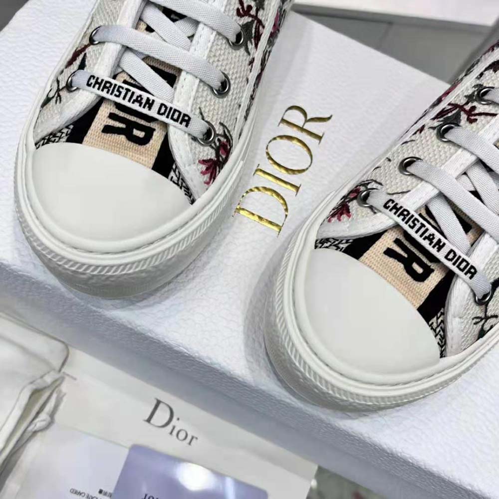 Dior Women Walk’N’Dior Sneaker White Multicolor Dior Jardin d’Hiver Embroidered Cotton - image 8