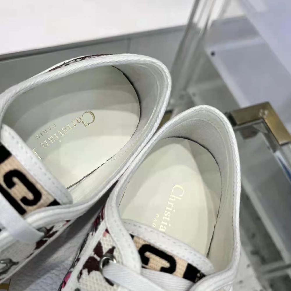 Dior Women Walk’N’Dior Sneaker White Multicolor Dior Jardin d’Hiver Embroidered Cotton - image 7