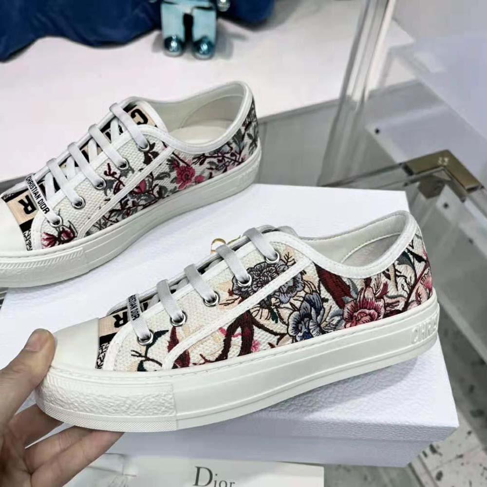 Dior Women Walk’N’Dior Sneaker White Multicolor Dior Jardin d’Hiver Embroidered Cotton - image 5