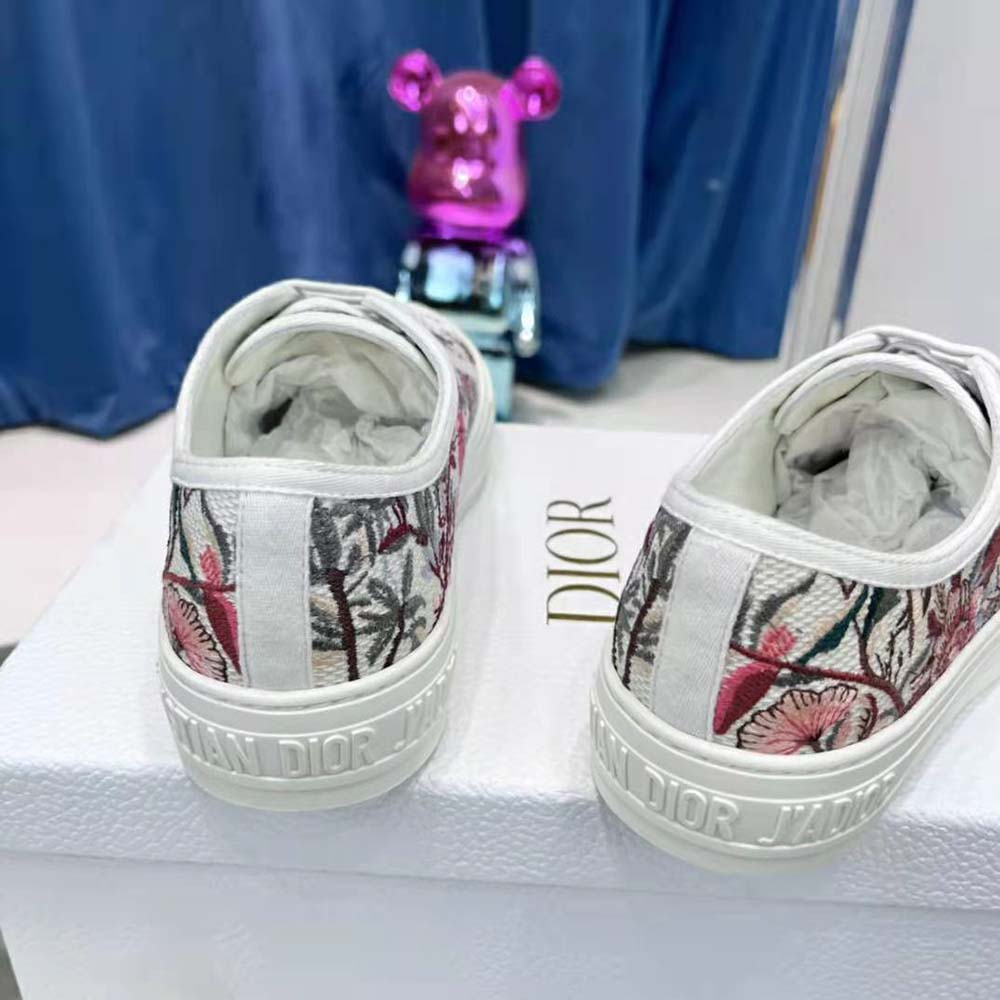 Dior Women Walk’N’Dior Sneaker White Multicolor Dior Jardin d’Hiver Embroidered Cotton - image 9