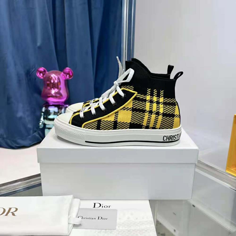 Dior Women Walk’N’Dior Sneaker Yellow and Black Check’n’Dior Technical Mesh - image 4