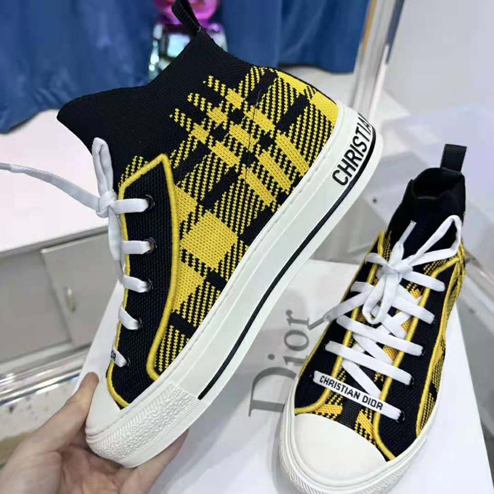 Dior Women Walk’N’Dior Sneaker Yellow and Black Check’n’Dior Technical Mesh - image 5