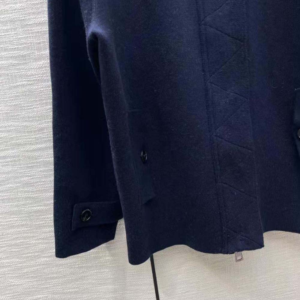 Dior Women Zipped-Hood Peacoat Navy Blue Double-Sided Wool and Silk with Dior Oblique Interior - image 8