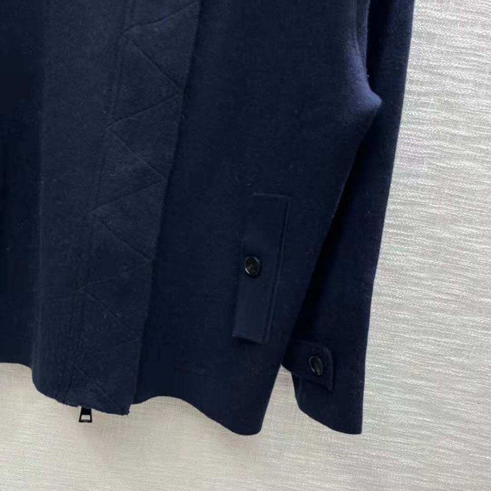 Dior Women Zipped-Hood Peacoat Navy Blue Double-Sided Wool and Silk with Dior Oblique Interior - image 9