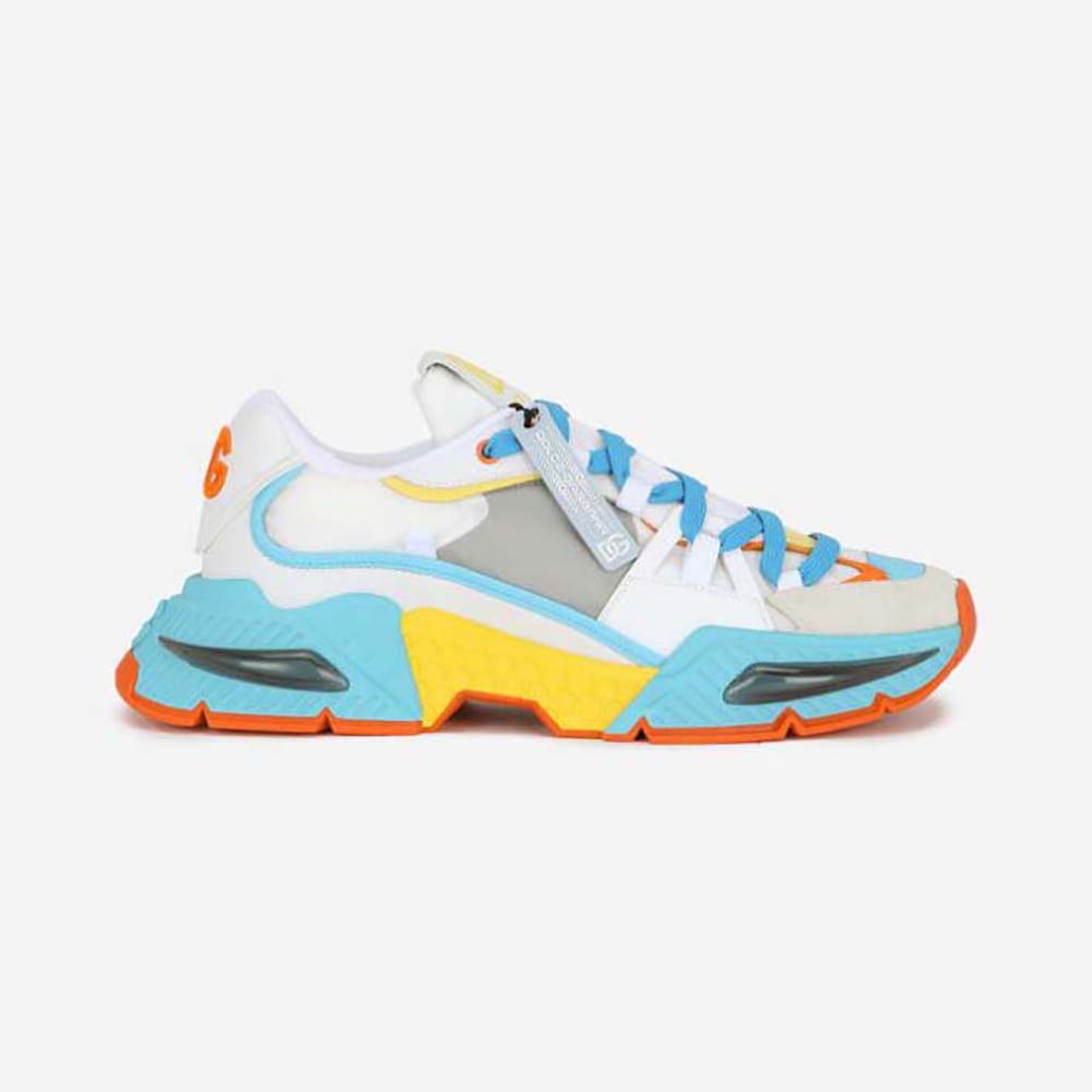 Dolce Gabbana D&G Unisex Mixed-Material Airmaster Sneakers-Blue