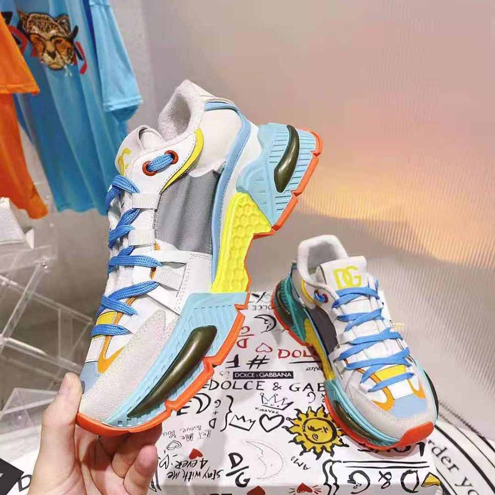 Dolce Gabbana D&G Unisex Mixed-Material Airmaster Sneakers-Blue - image 5