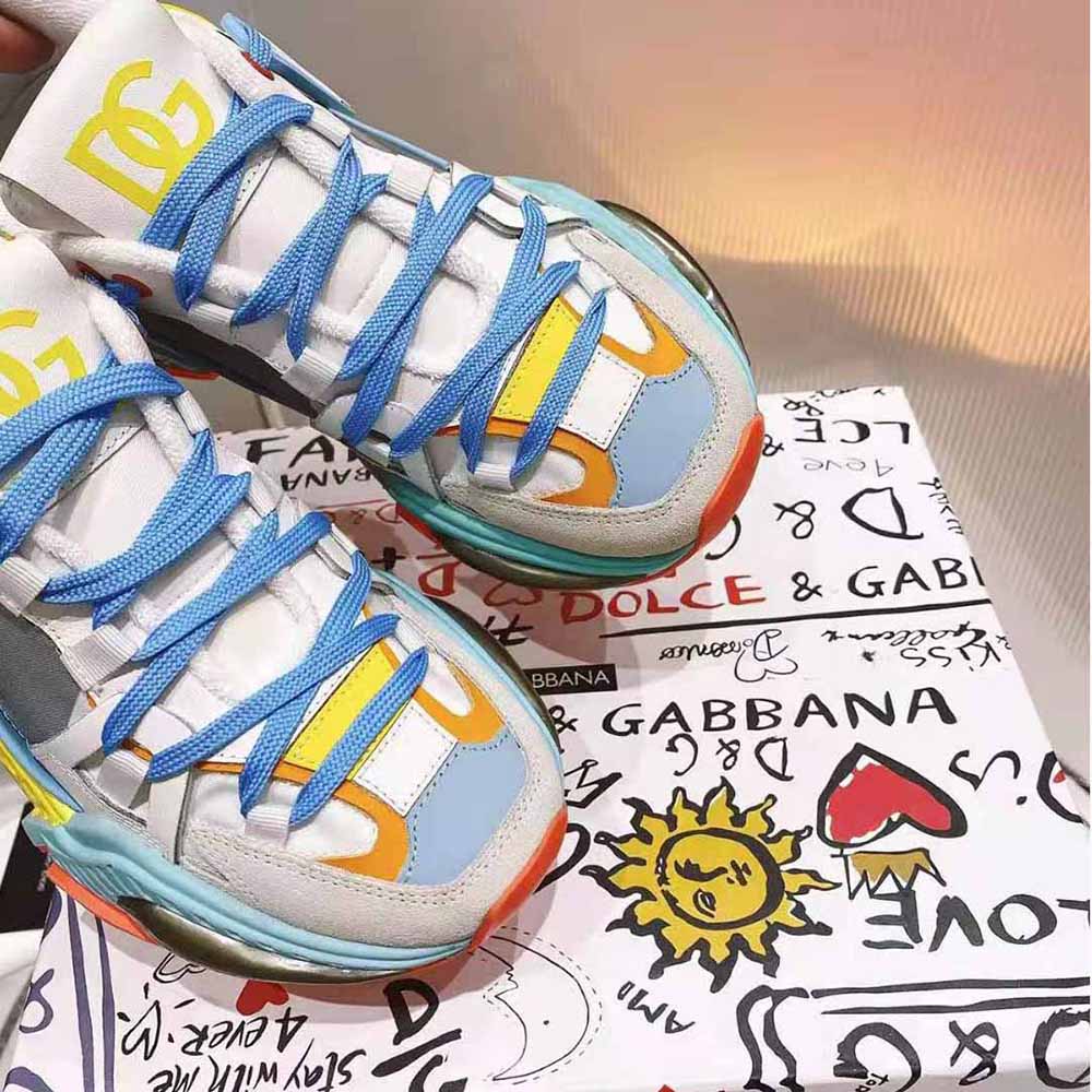 Dolce Gabbana D&G Unisex Mixed-Material Airmaster Sneakers-Blue - image 7