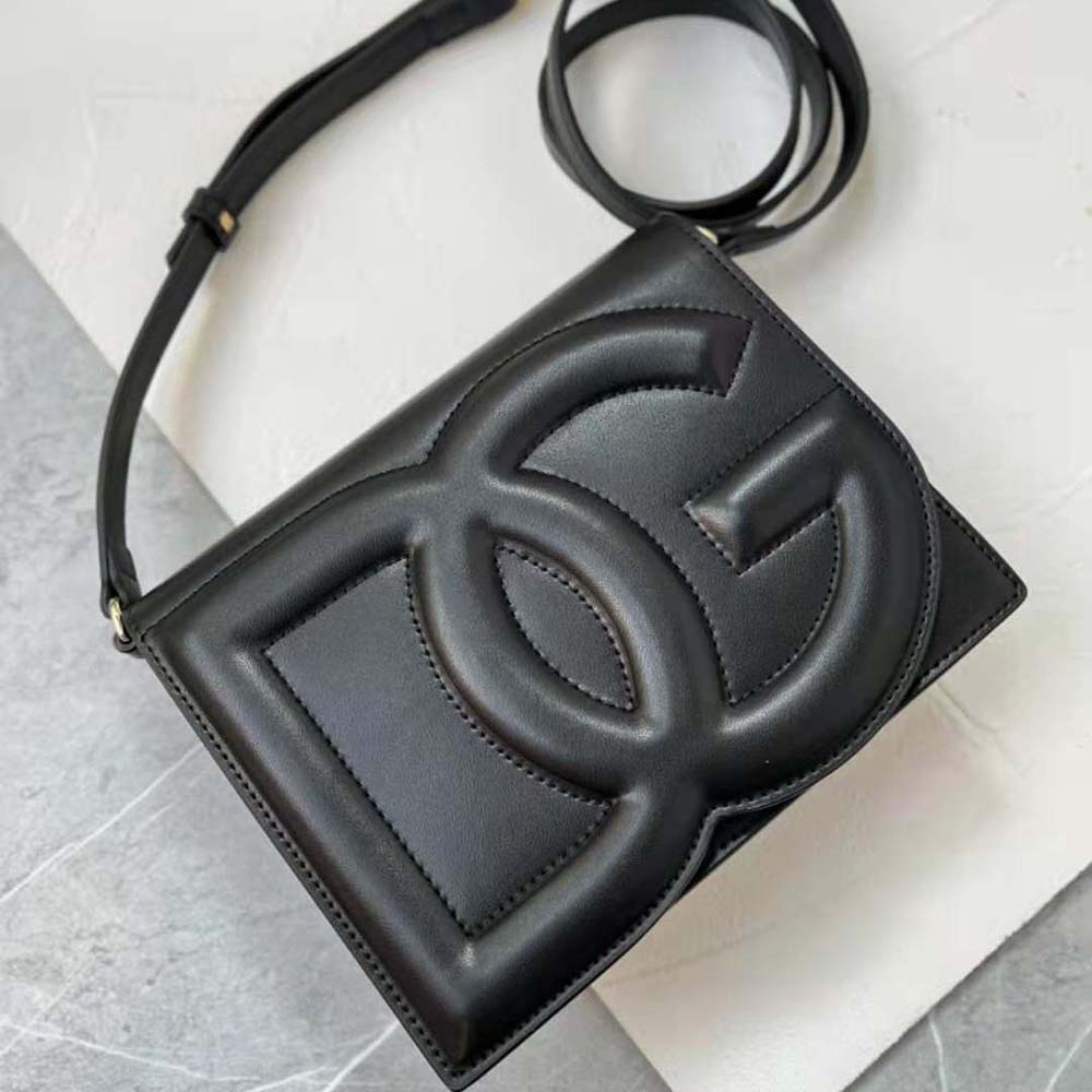 Dolce Gabbana D&G Women Calfskin DG Logo Bag Crossbody Bag-Black - image 5