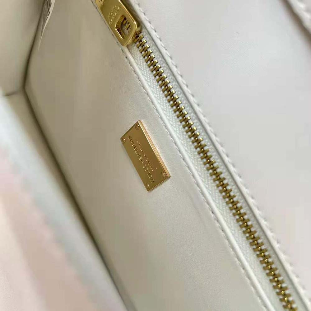 Dolce Gabbana D&G Women Calfskin DG Logo Bag Crossbody Bag-White - image 9