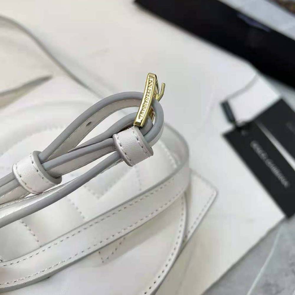Dolce Gabbana D&G Women Calfskin DG Logo Bag Crossbody Bag-White - image 7