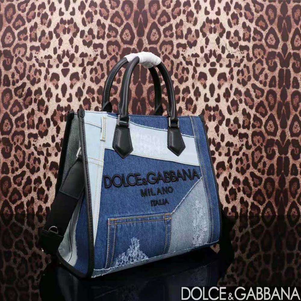 Dolce Gabbana D&G Women Denim Shopper with Embroidered Logo - image 4