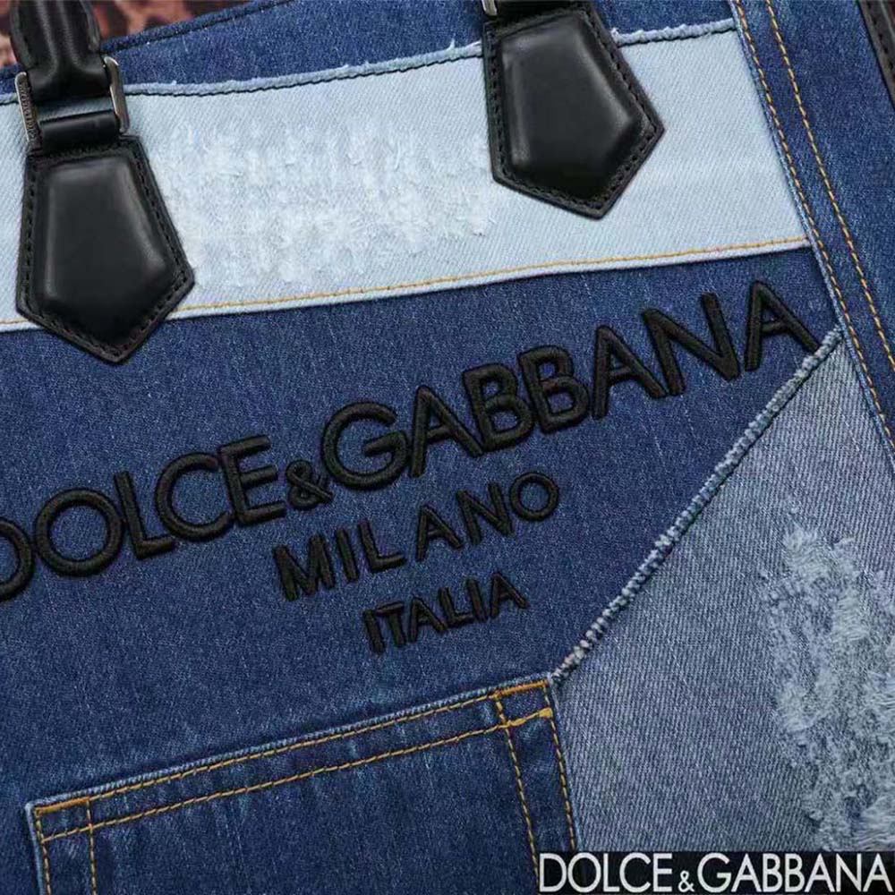 Dolce Gabbana D&G Women Denim Shopper with Embroidered Logo - image 7