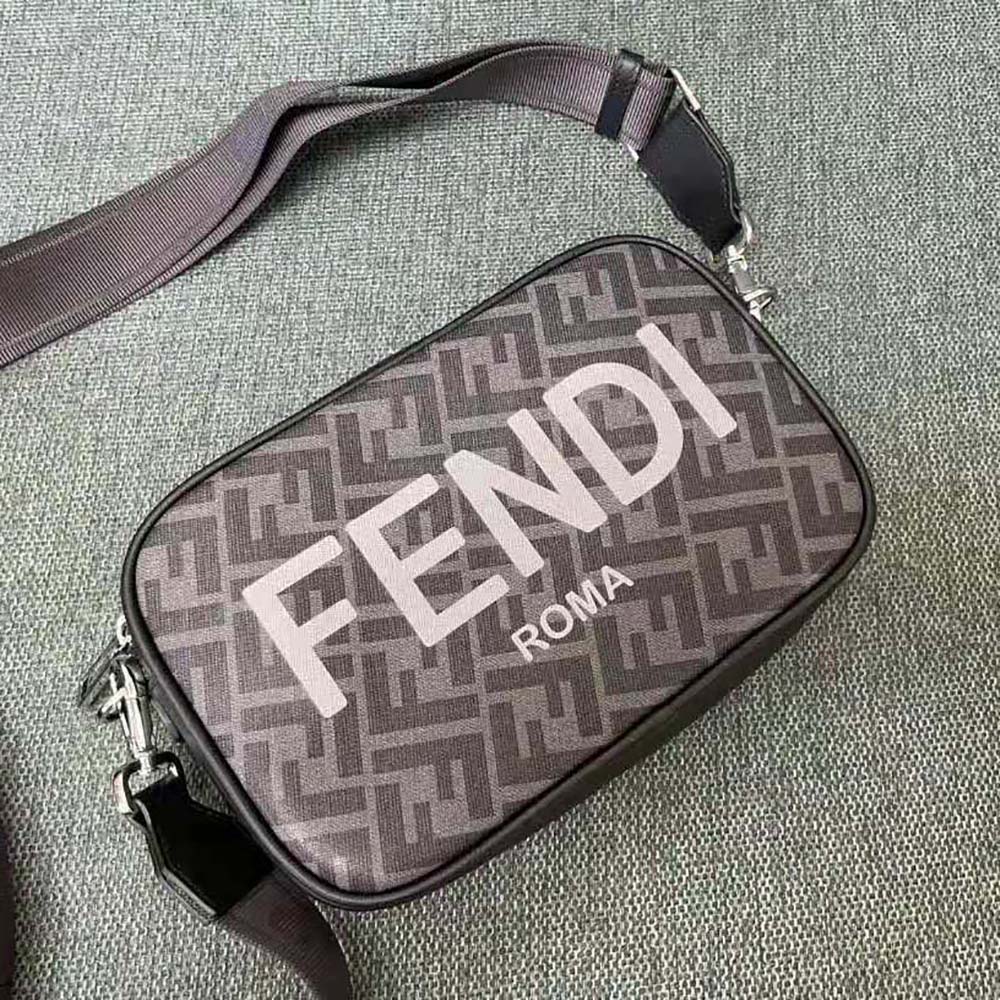 Fendi Men Camera Case Black FF Fabric Bag - image 4