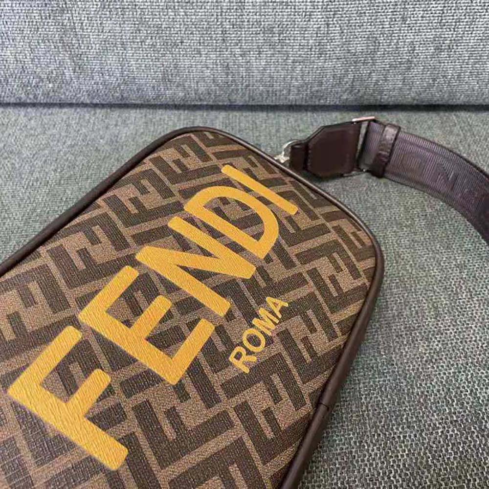 Fendi Men Camera Case Brown FF Fabric Bag - image 5