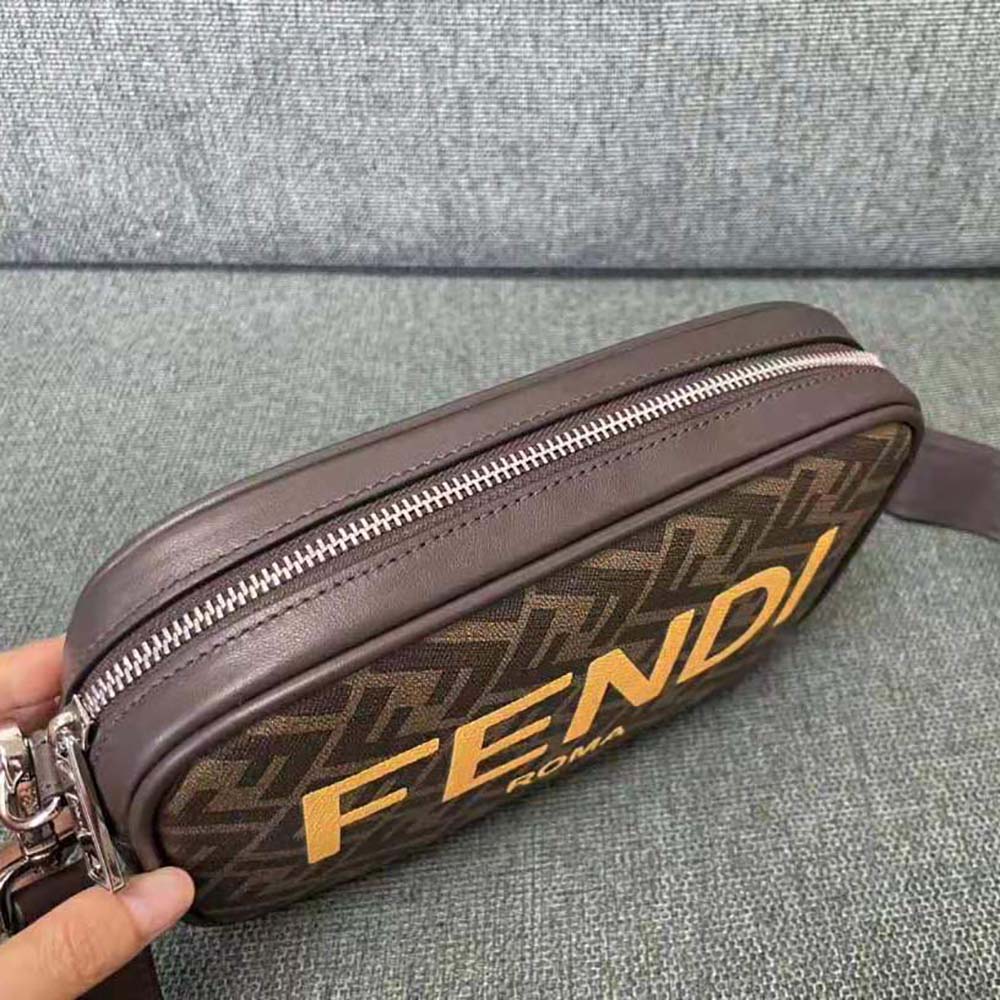 Fendi Men Camera Case Brown FF Fabric Bag - image 4
