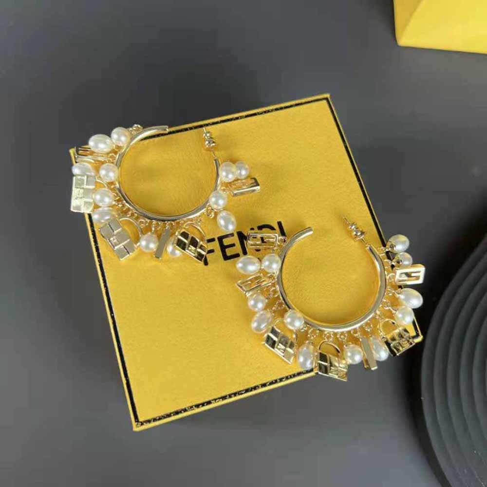 Fendi Women Baguette Earrings Gold-colored - image 5