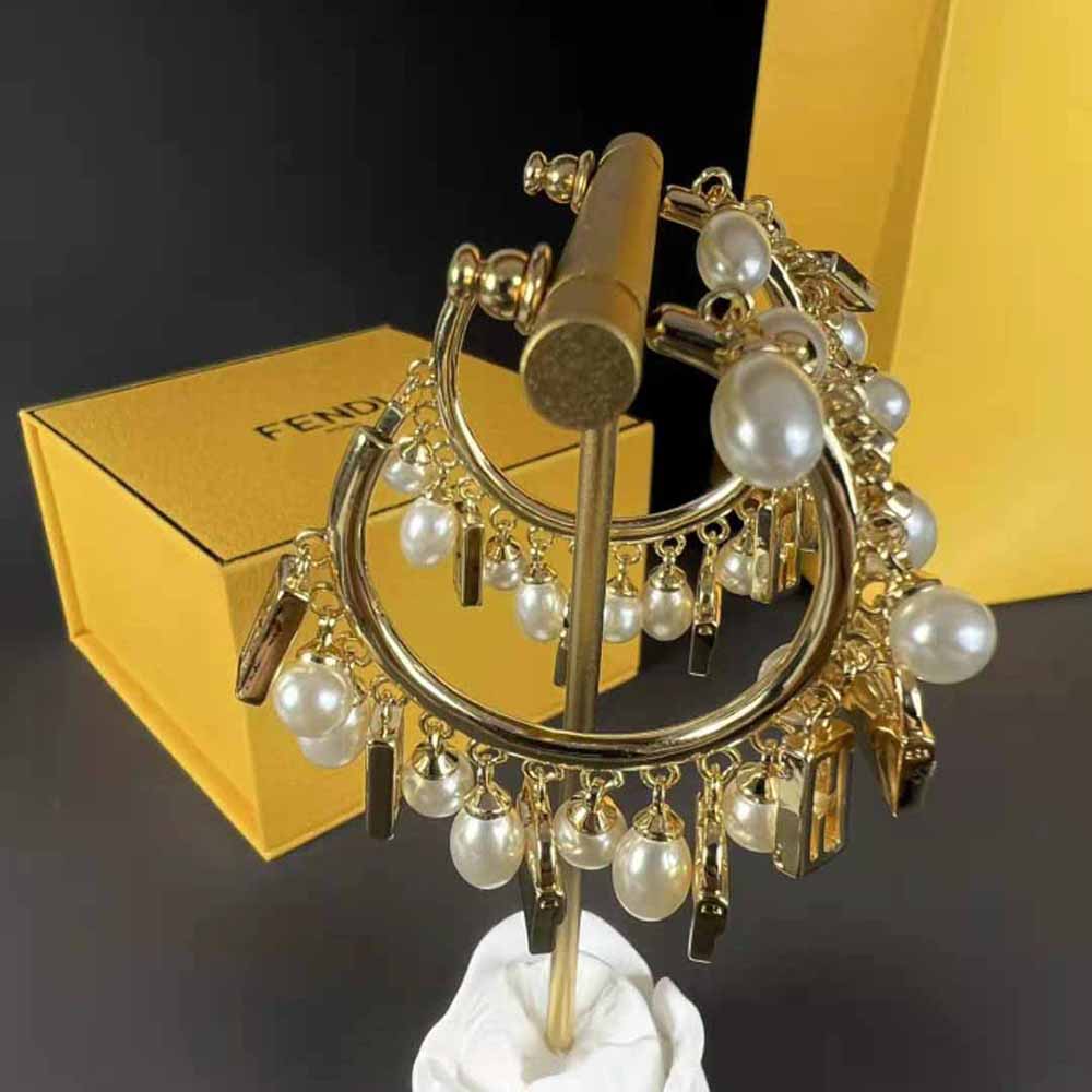 Fendi Women Baguette Earrings Gold-colored - image 4