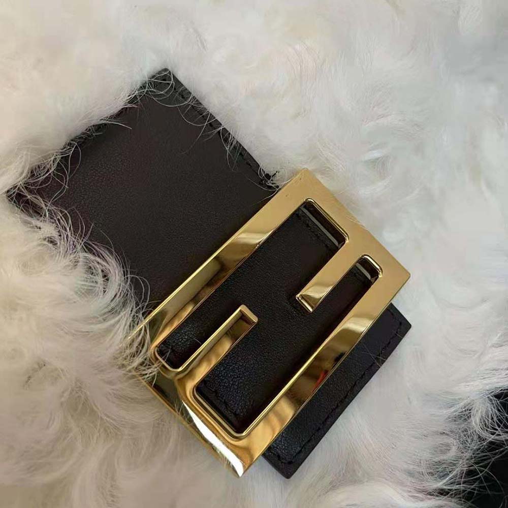 Fendi Women Baguette White Mohair Wool Bag - image 6