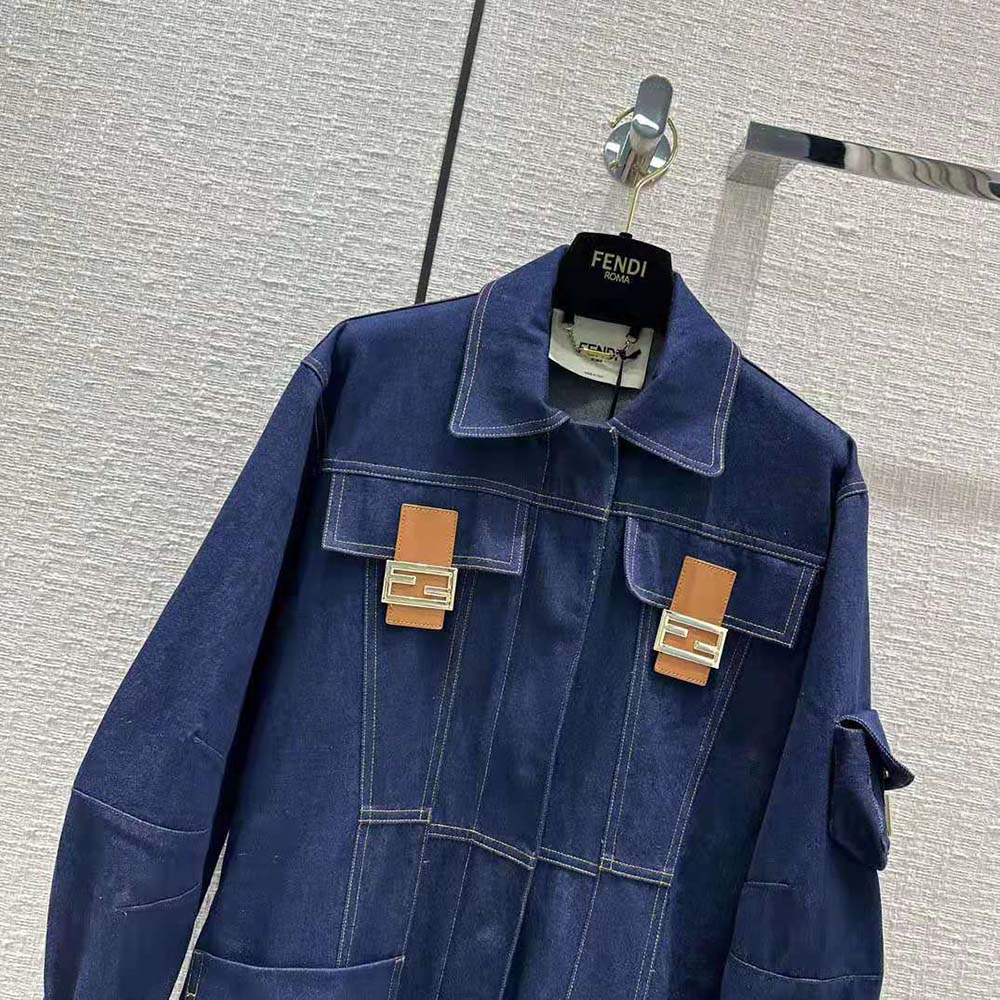 Fendi Women Blue Denim Jacket - image 4