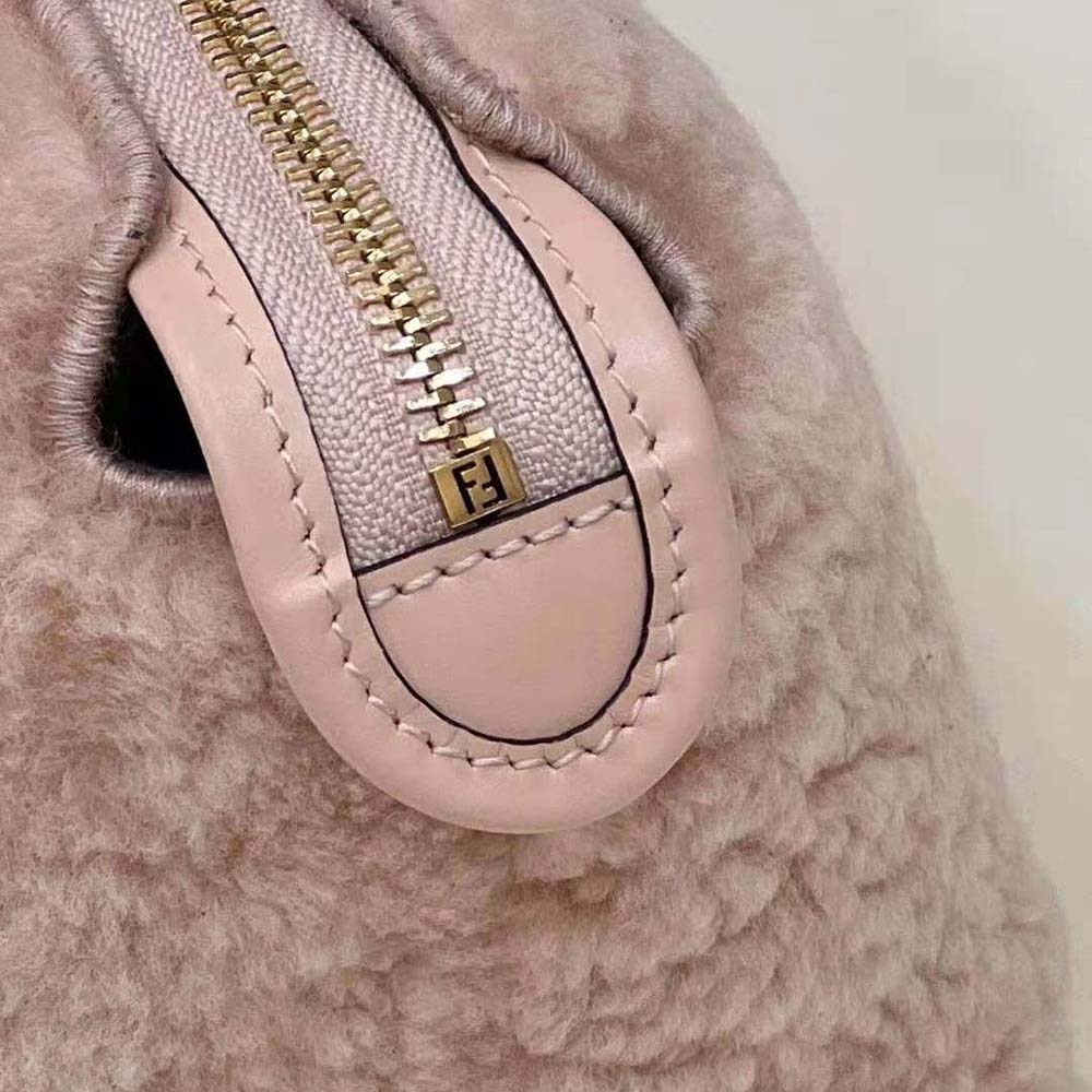 Fendi Women By The Way Mini Light Pink Sheepskin Small Boston Bag - image 7