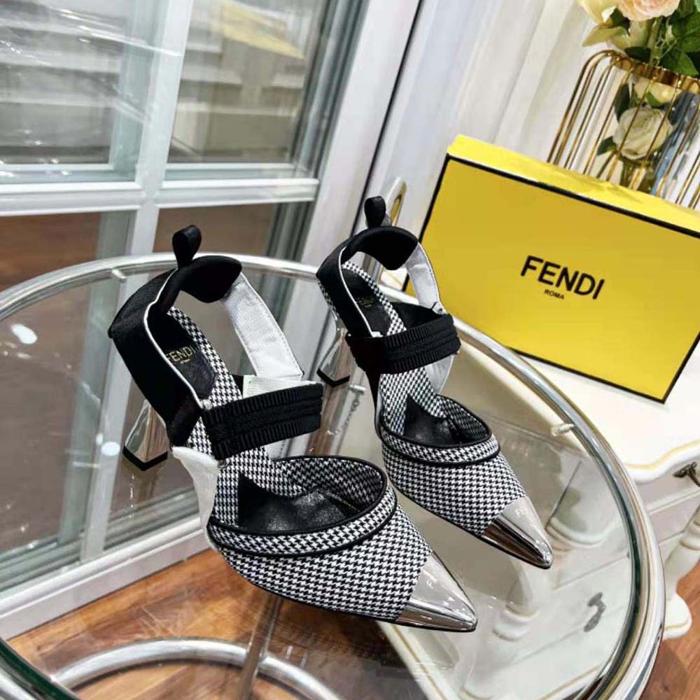 Close-up of gold-tone hardware on Fendi Women Colibrì High-Heeled Slingbacks