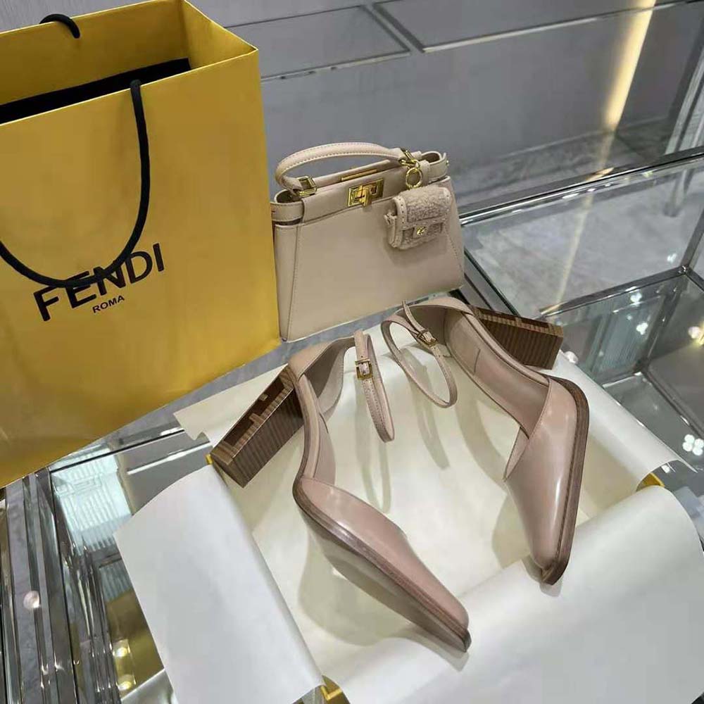 Fendi Women Cut Pink Leather High-Heeled Court Shoes - image 6