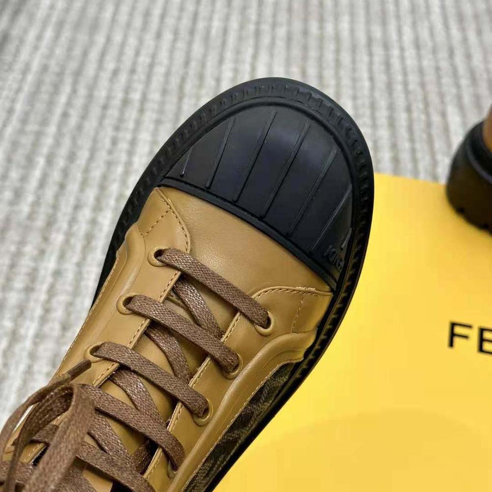 Fendi Women Domino Beige Leather Biker Boots - image 8