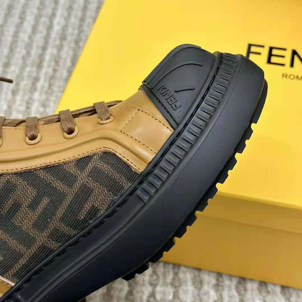 Fendi Women Domino Beige Leather Biker Boots - image 7