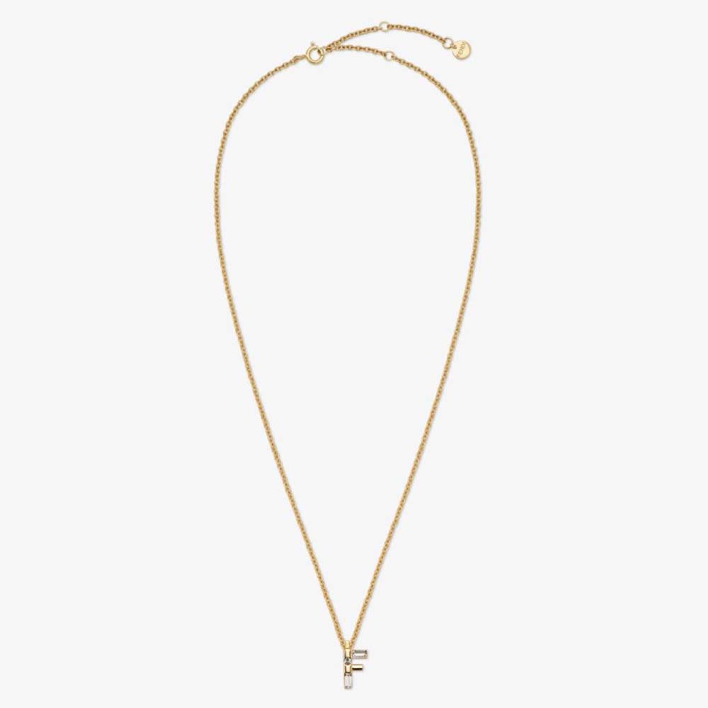 Fendi Women Fendi First Necklace Gold-Colored close-up on logo charm